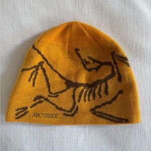 Arc'teryx Mustard Beanie with Brown Design